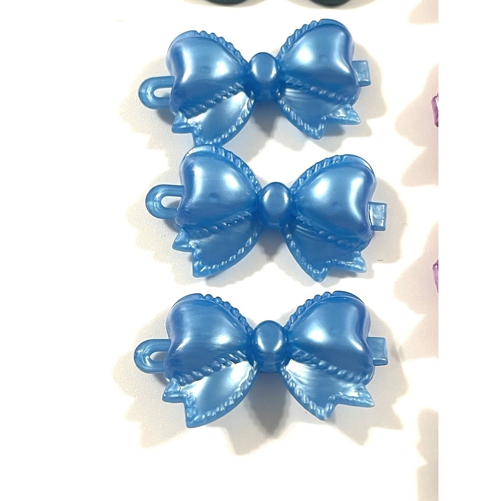 Lot Vintage Girl's Hair Clips Bow Barrette Metallic Colorful Assortment 90's Y2K - Picture 3 of 6